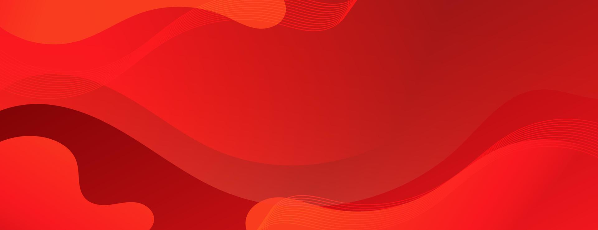 plantilla de banner de onda de fluido rojo abstracto vector
