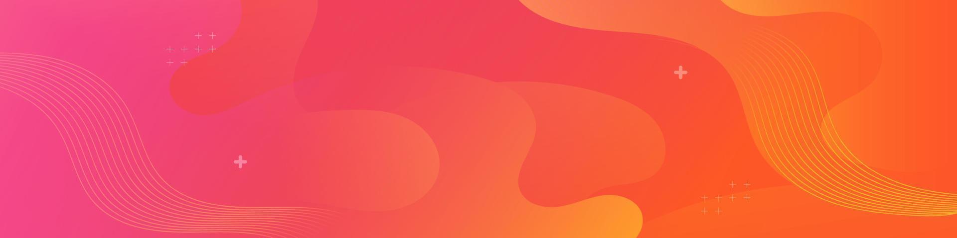 plantilla de banner de onda de fluido naranja abstracto vector