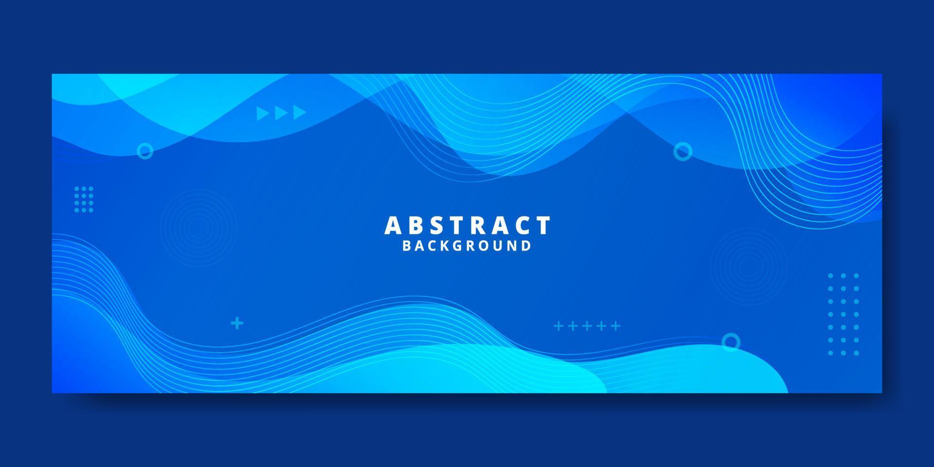 plantilla de banner de onda de fluido azul abstracto vector
