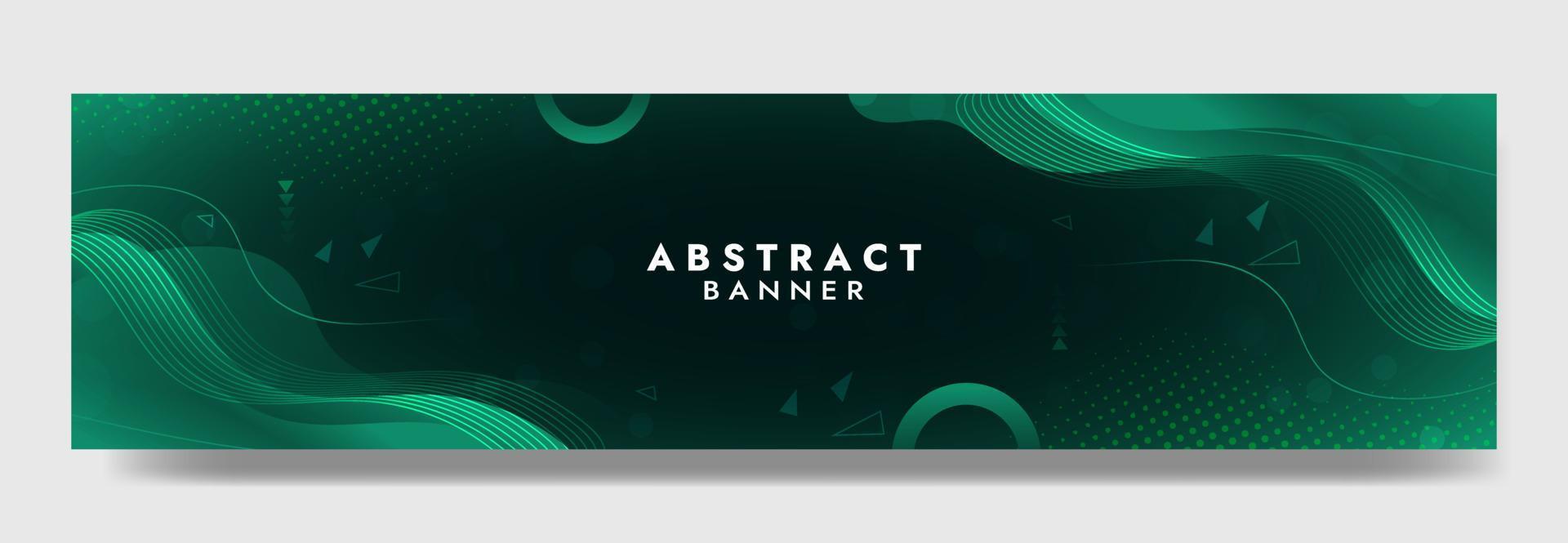 Abstract Green Fluid Wave Banner Template vector