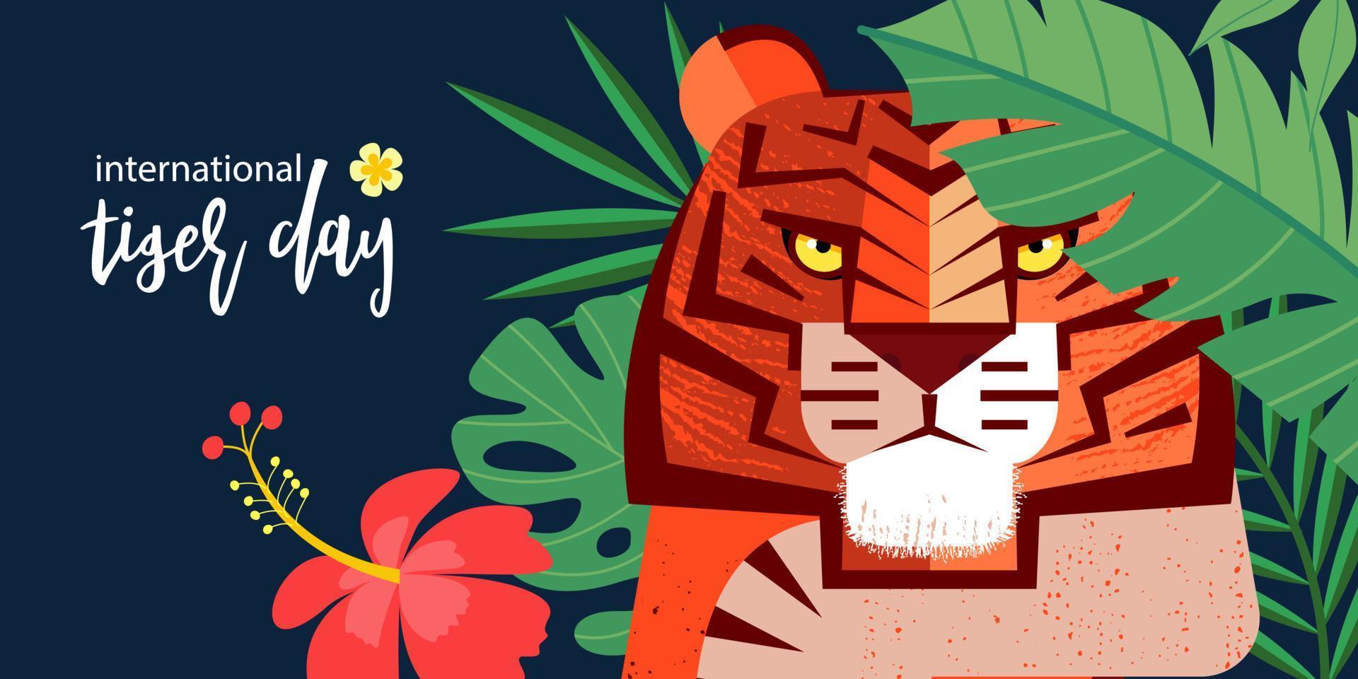 día internacional del tigre. ilustración vectorial vector