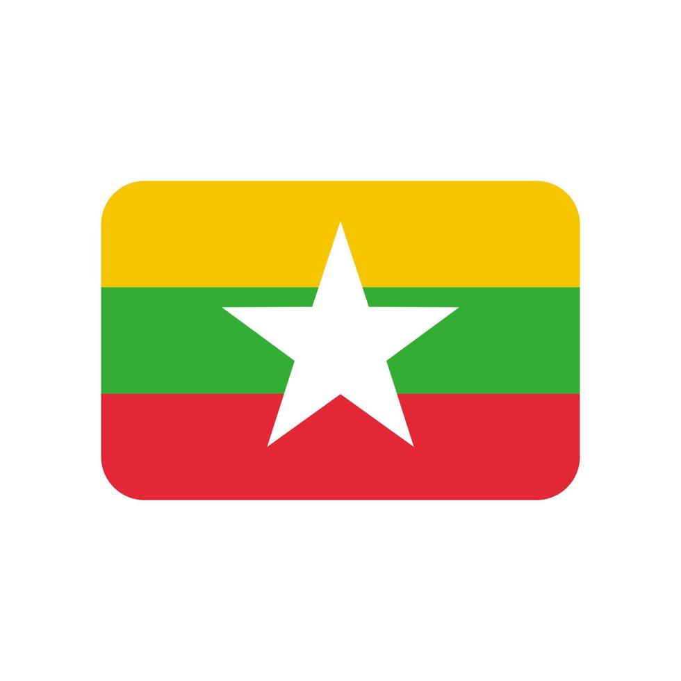 Myanmar flag vector icon isolated on white background