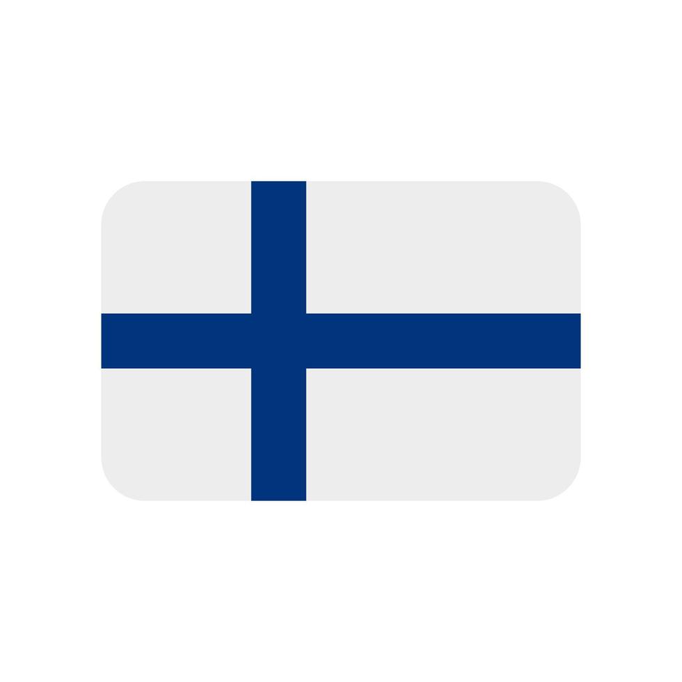 Icono de vector de bandera de Finlandia aislado sobre fondo blanco