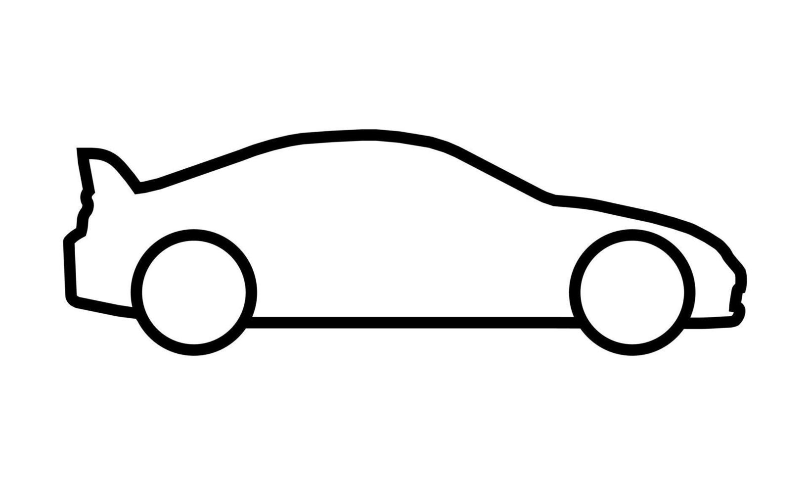 icono de vector de línea de coche deportivo aislado sobre fondo blanco