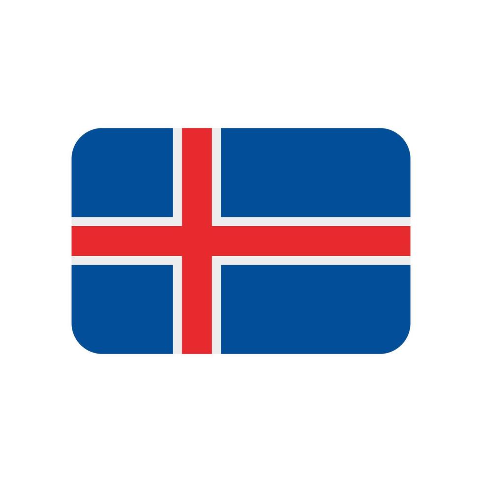 Icono de vector de bandera de Islandia aislado sobre fondo blanco