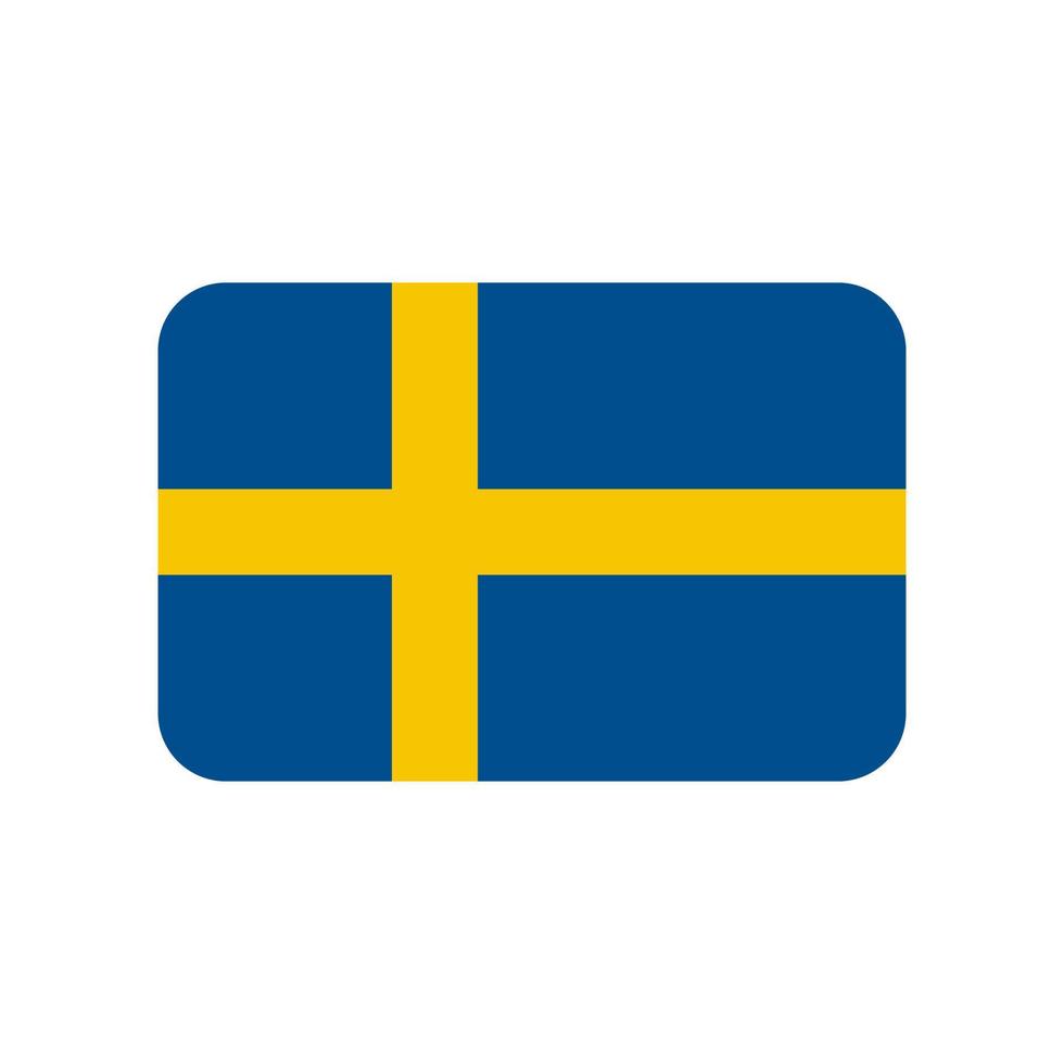 Icono de vector de bandera de Suecia aislado sobre fondo blanco