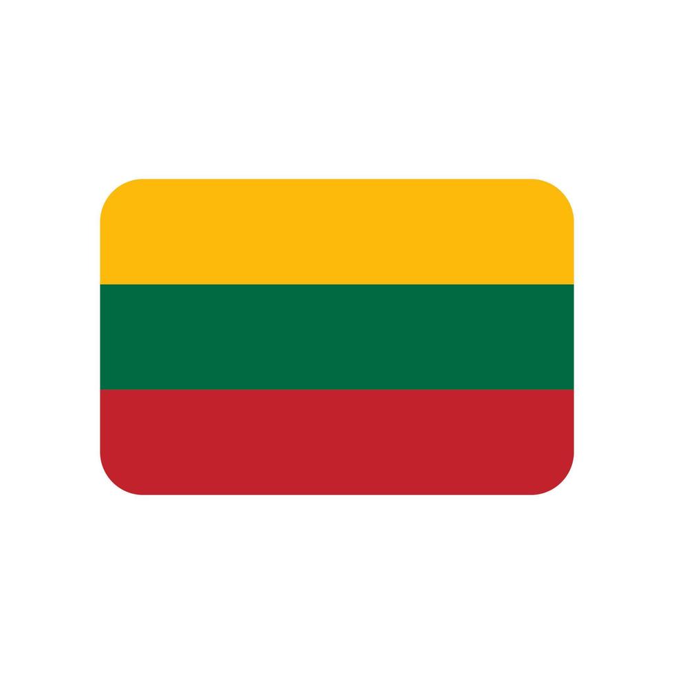 icono de vector de bandera de lituania aislado sobre fondo blanco
