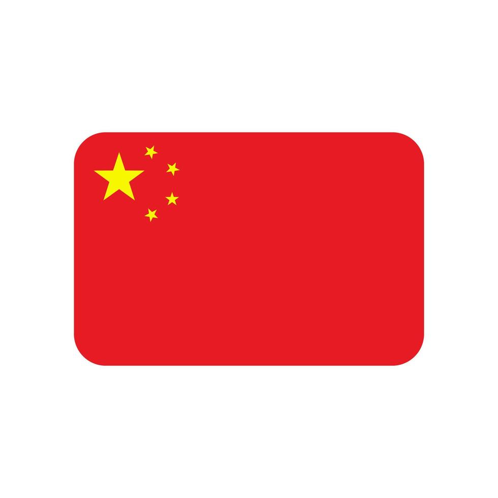 China flag vector icon isolated on white background