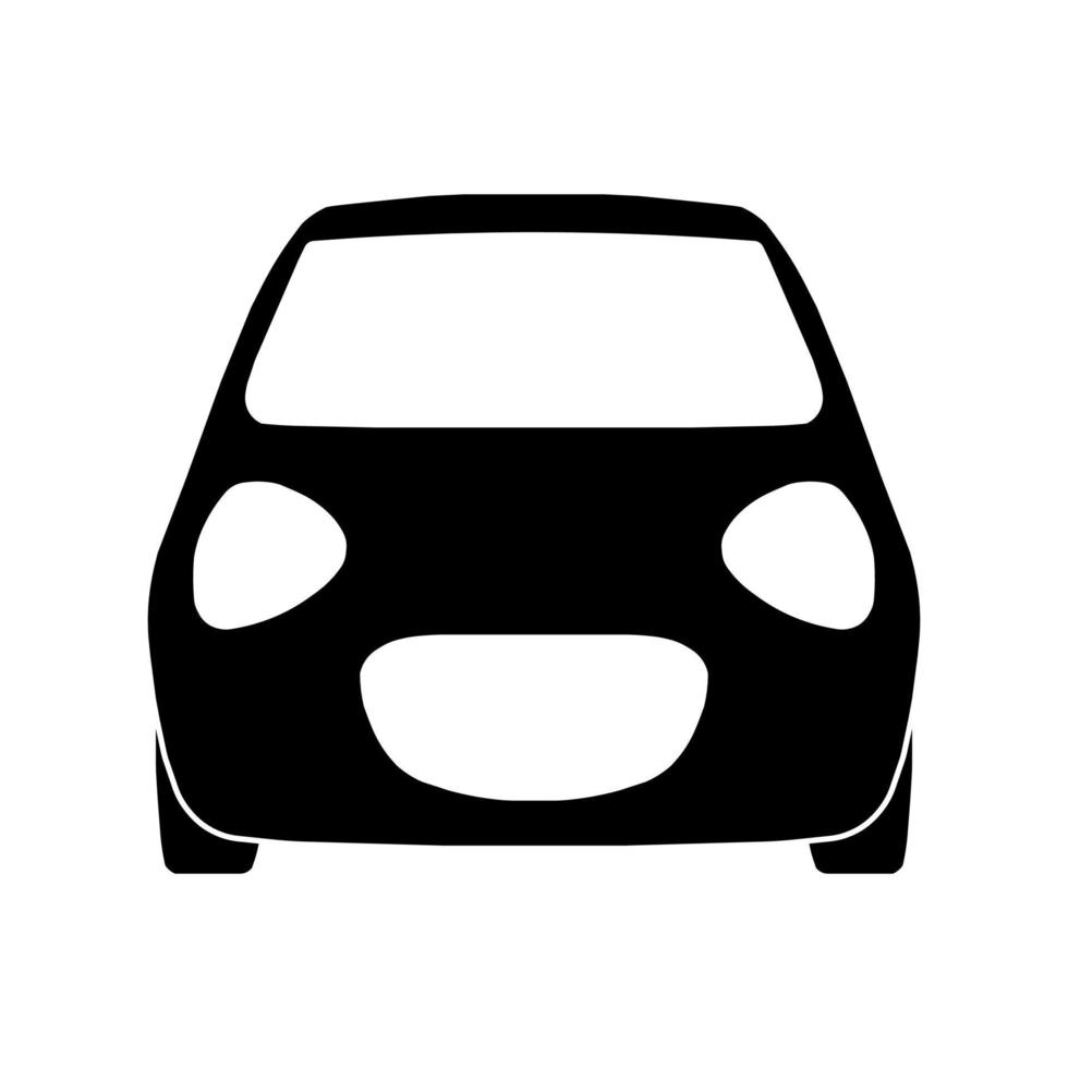 icono de vector de vista frontal del coche aislado sobre fondo blanco