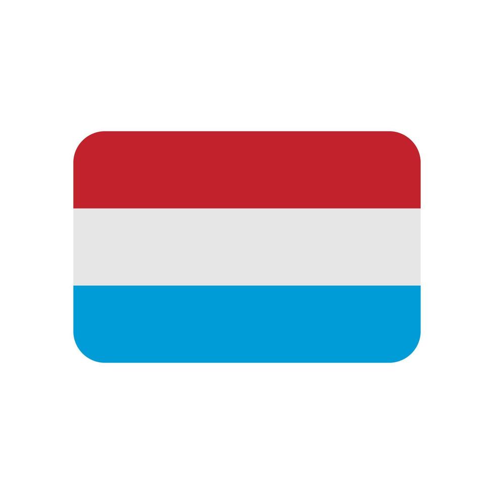 icono de vector de bandera de luxemburgo aislado sobre fondo blanco