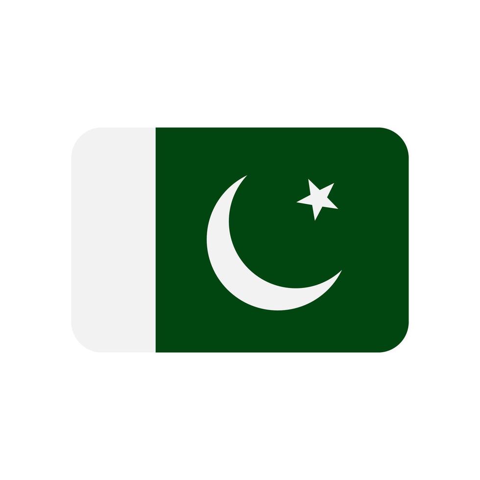 icono de vector de bandera de pakistán aislado sobre fondo blanco