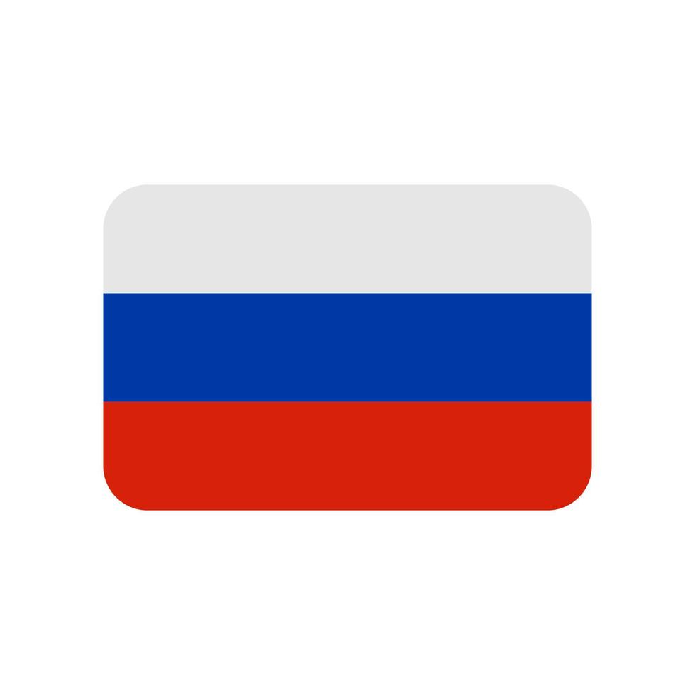 icono de vector de bandera de rusia aislado sobre fondo blanco