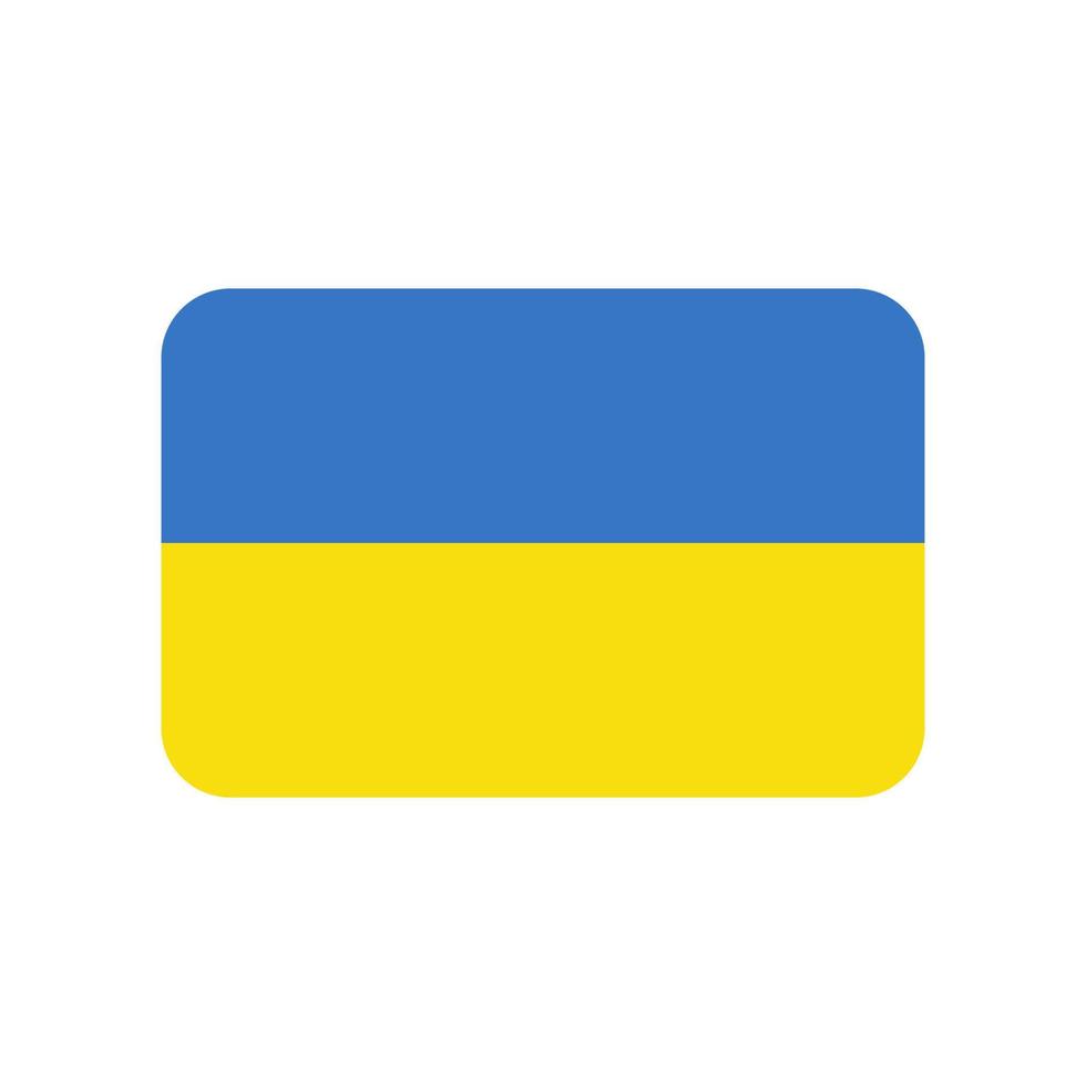 Icono de vector de bandera de Ucrania aislado sobre fondo blanco