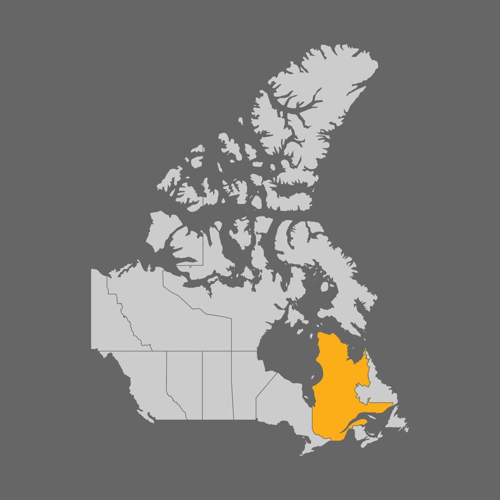 Quebec province highlighted on the map of Canada vector