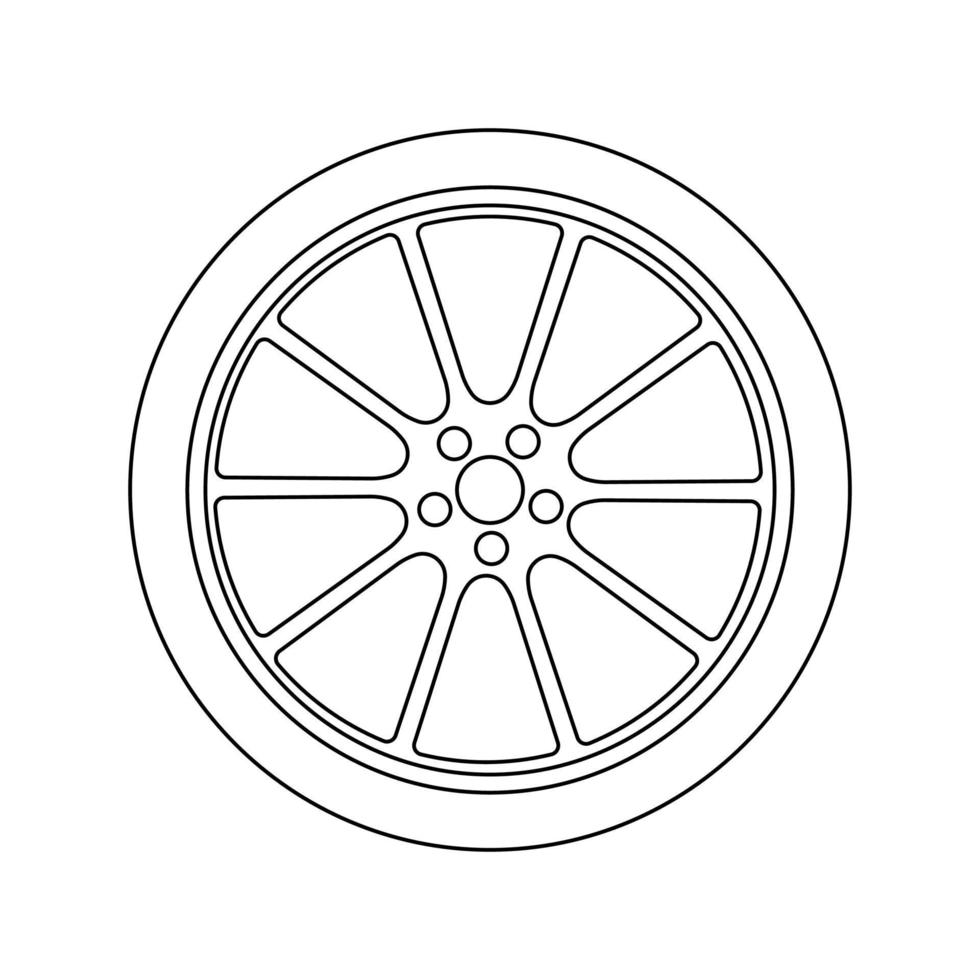 Wheel vector icon isolated on white background