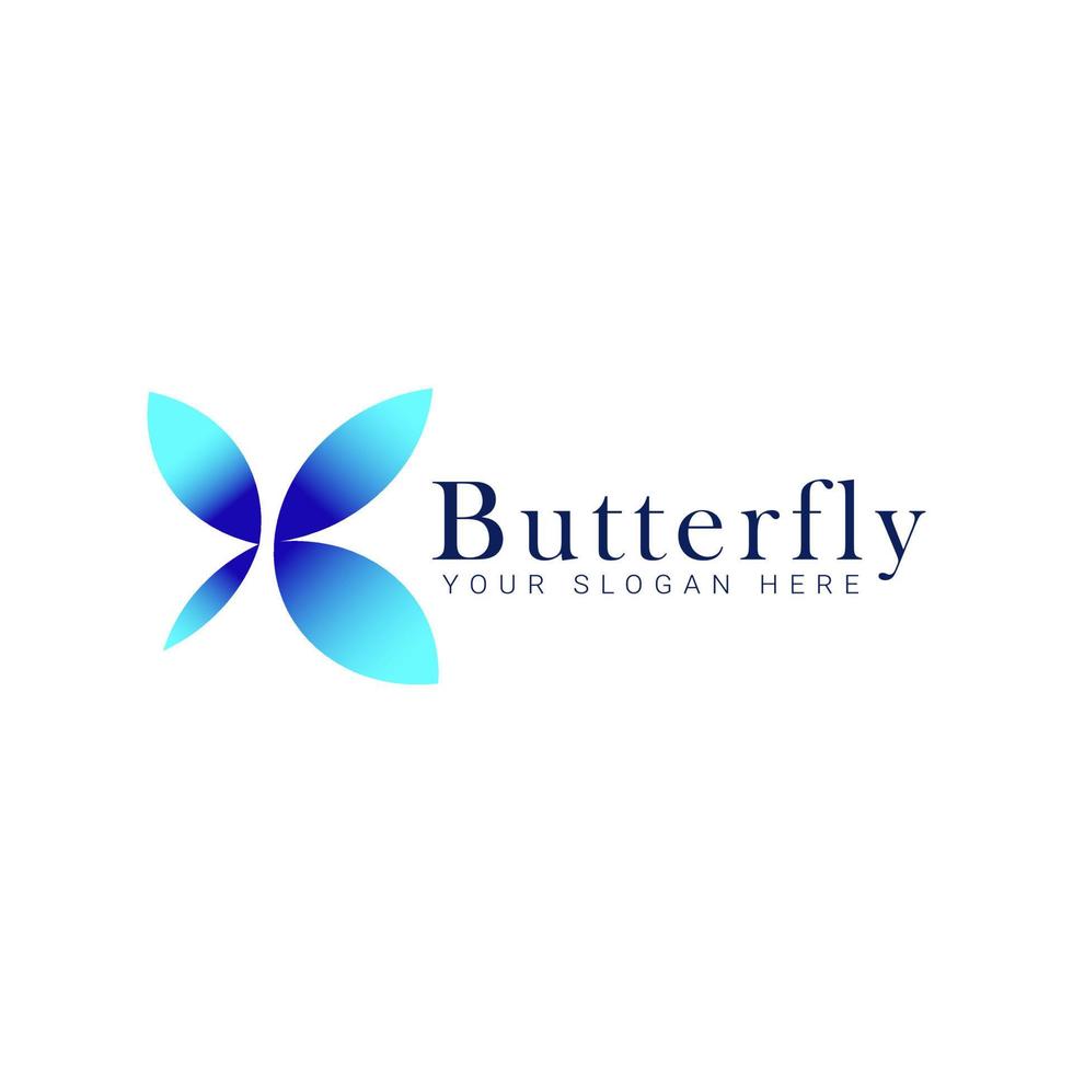 Blue Butterfly Logo Design Concept. Vector Illustration 8296203 Vector ...