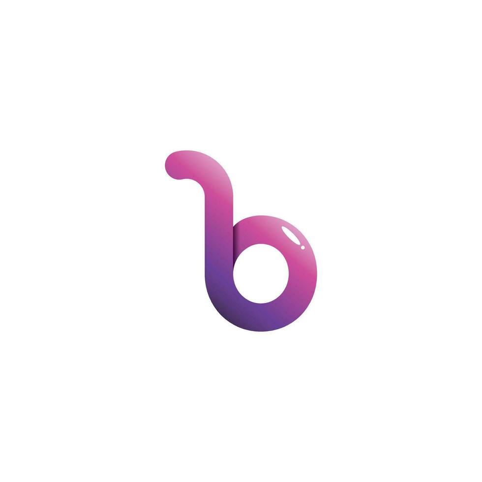 Letter b lowercase logo icon design template elements with fluid style. vector illustration isolated on white background.