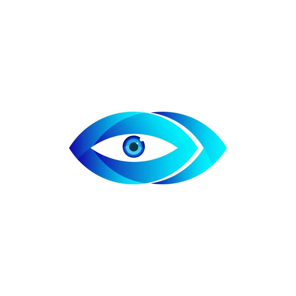 Blue Eye Logo Design Concept. Blue Vision Logo .Vector Illustration vector