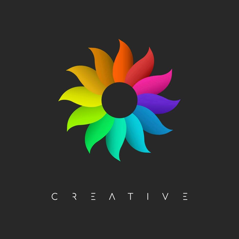 Flower Logo. Colorful Flower Logo Design Concept. vector