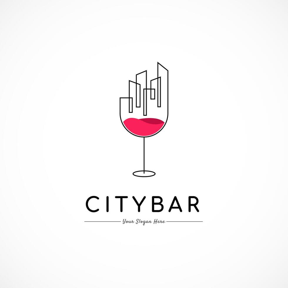 City Bar Logo Design Concept. Vector Illustration