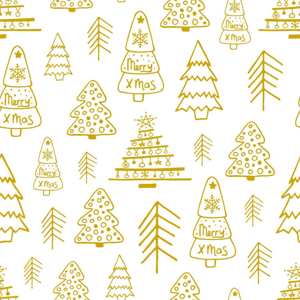Doodle christmas seamless pattern vector