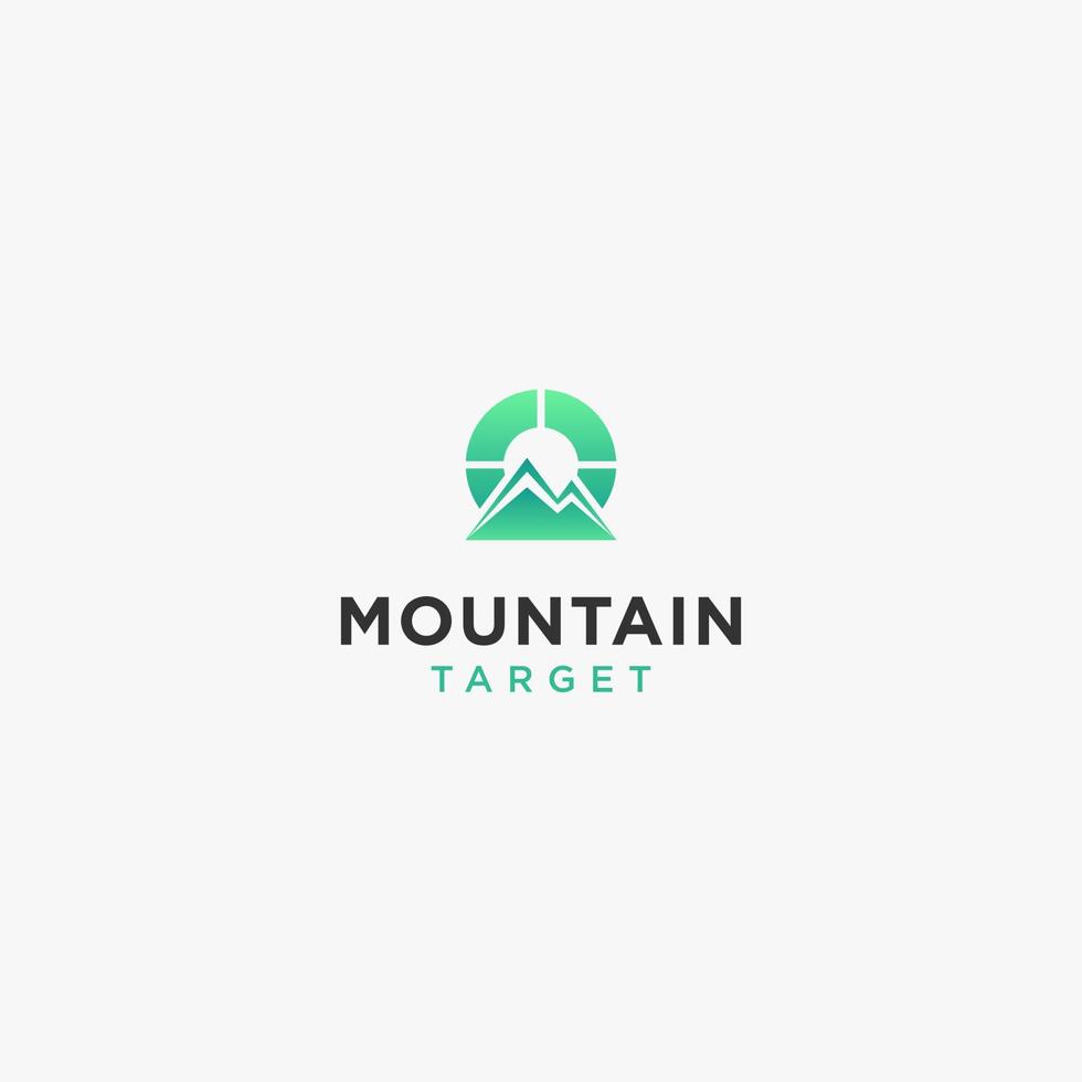 Mountain with shoot target logo vector