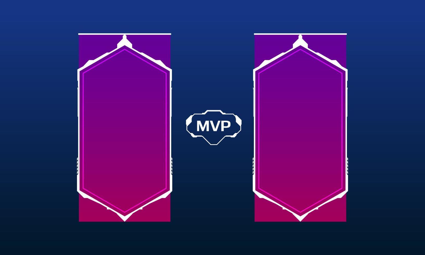 Versus Screen 1vs1 Player With White Hud Border Design. Versus screen with White Frame Border HUD Design. Futuristic design. Battle banner match. Announcement of Players And Gamers. vector