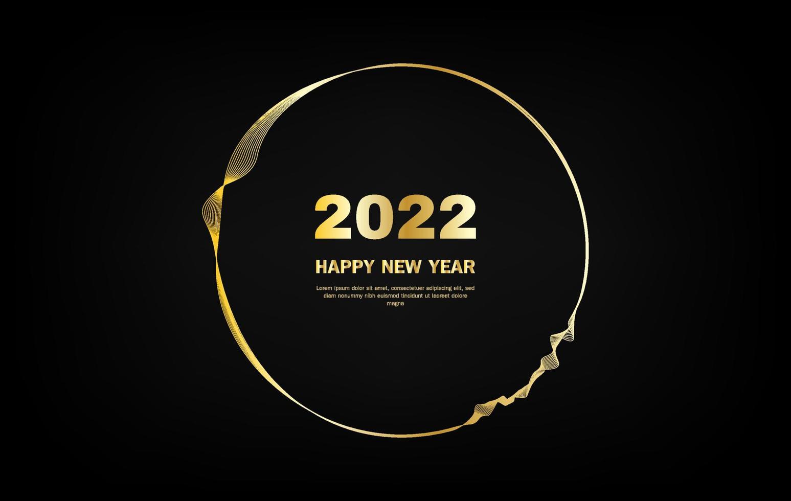 feliz año nuevo 2022 concepto decorativo con fondo dorado de lujo, ilustración vectorial vector