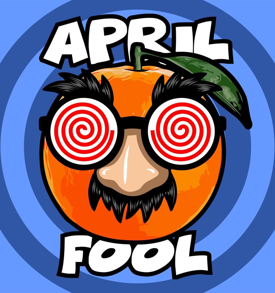 orange wears april fools mask... vector