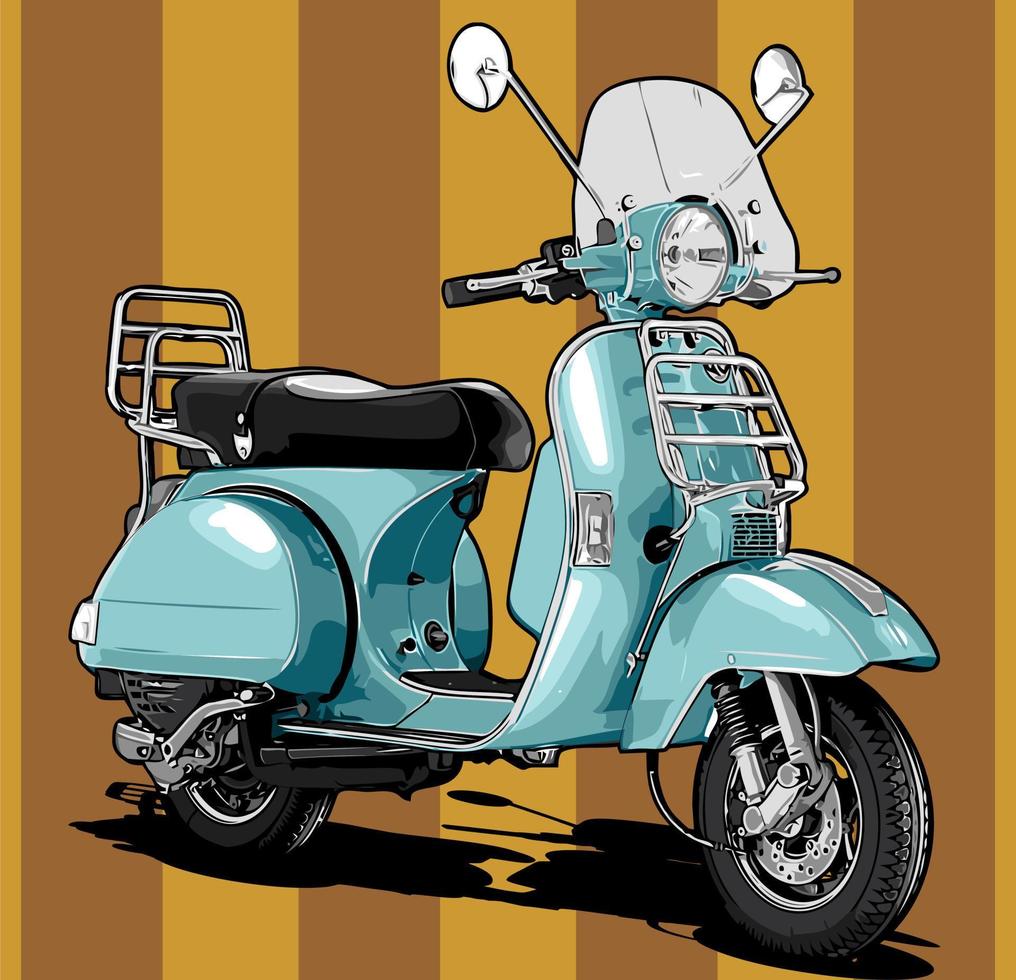 vintage scooter turkish color... vector