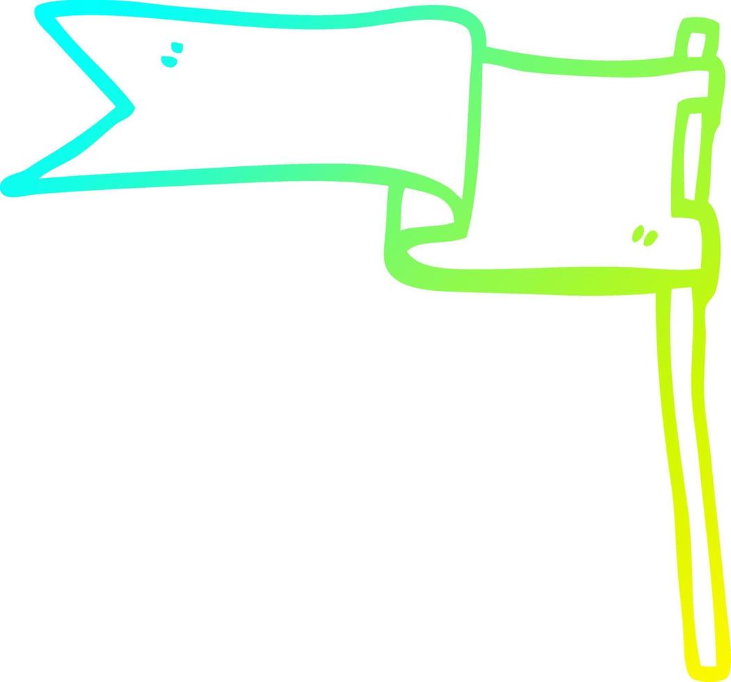cold gradient line drawing cartoon flag vector