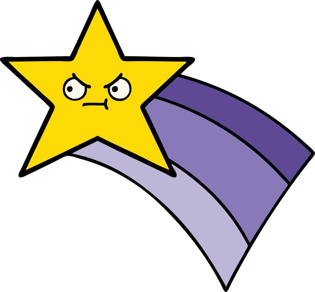 cute cartoon shooting rainbow star vector