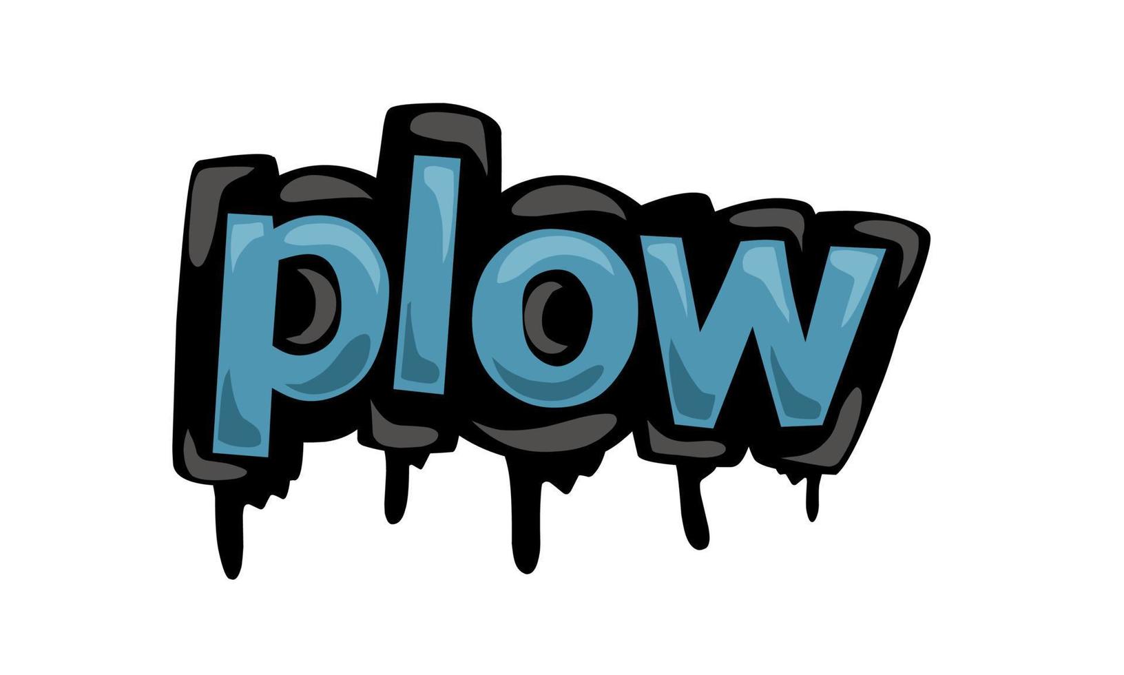 PLOW writing vector design on white background