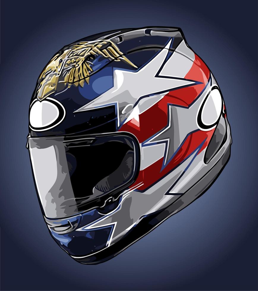 cool helmet star motif vector... vector
