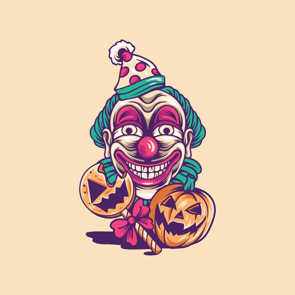 ilustración de payaso de halloween vector