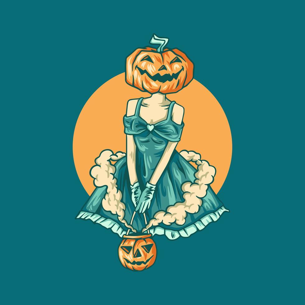 ilustración de disfraz de niña de halloween vector