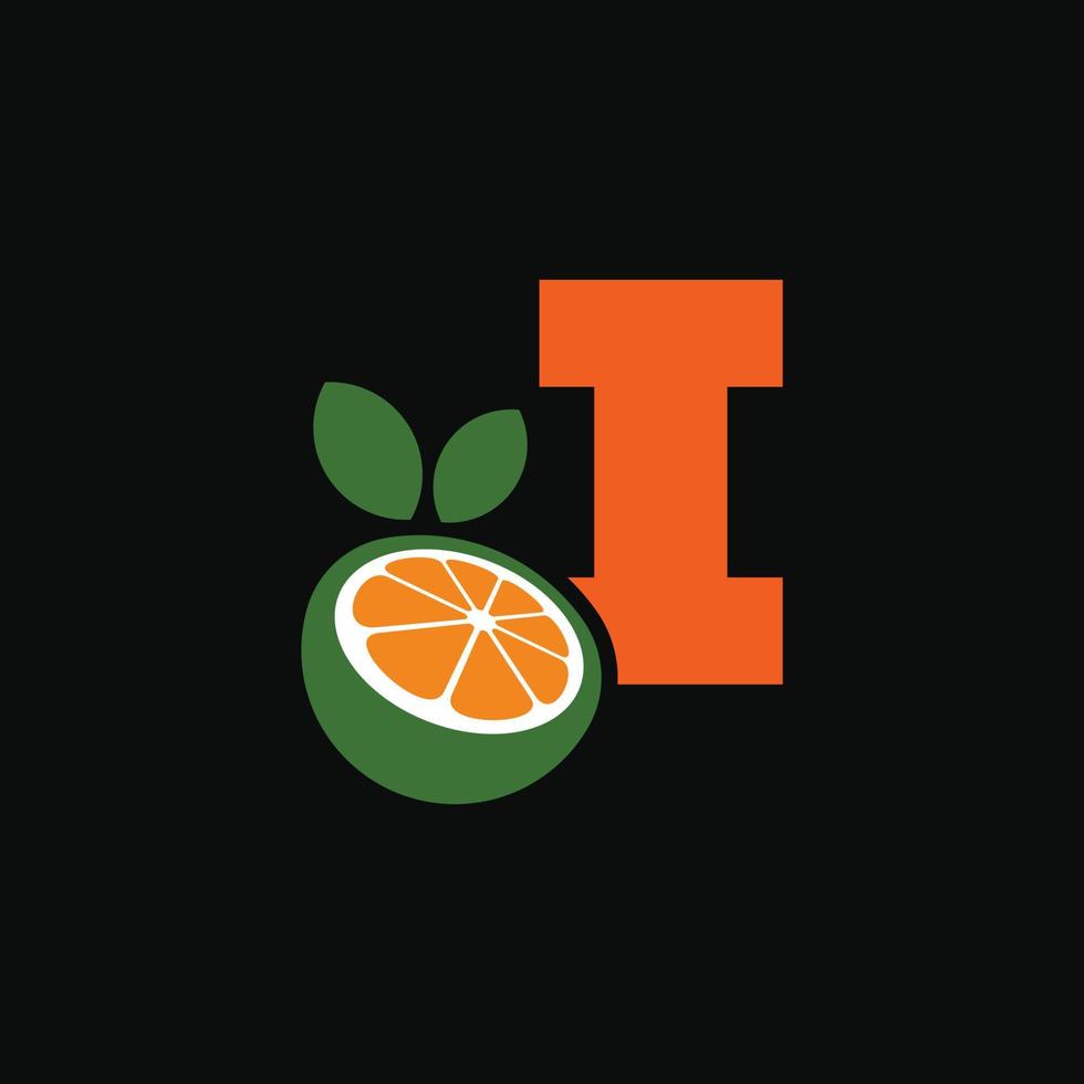 alfabeto naranja i logo vector