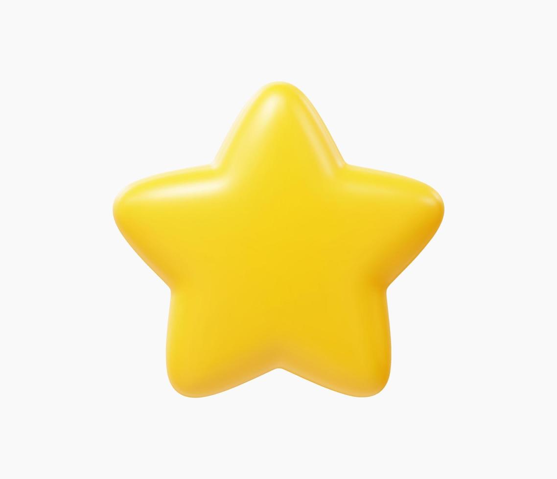 3D Realistic golden star vector illustration.