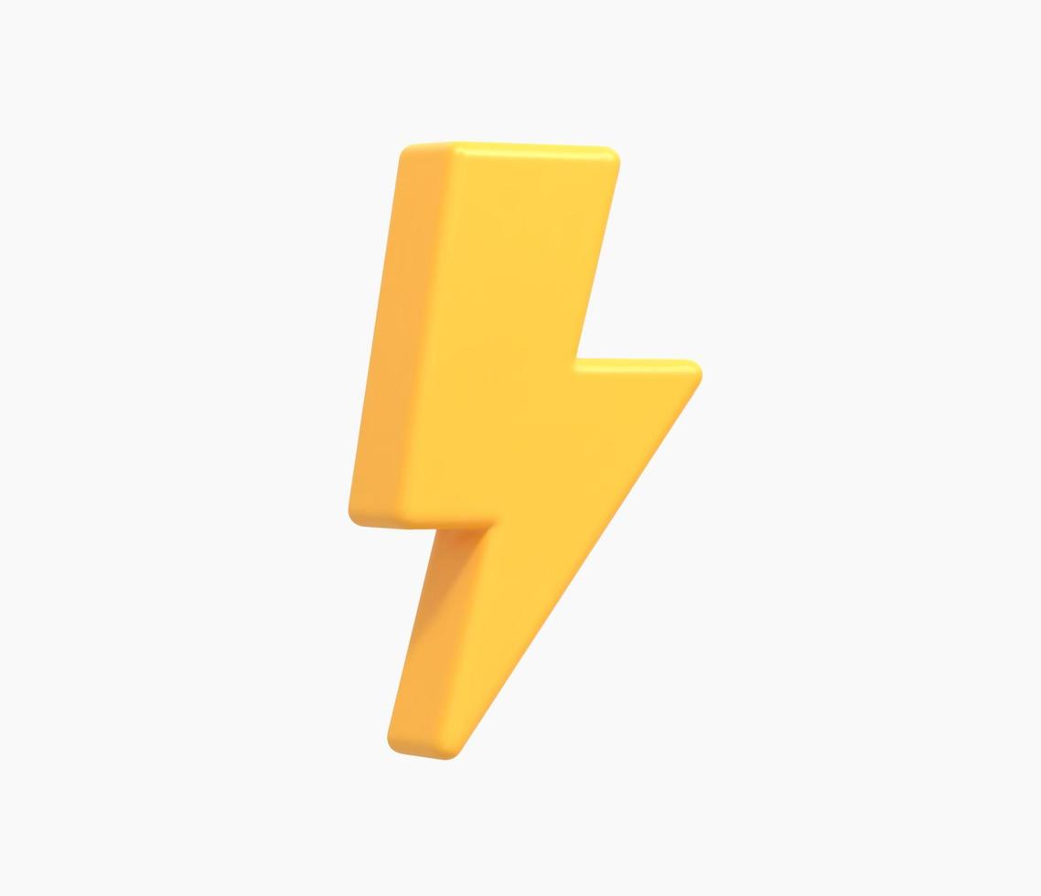 3d Realistic Lightning bolt Vector illustration