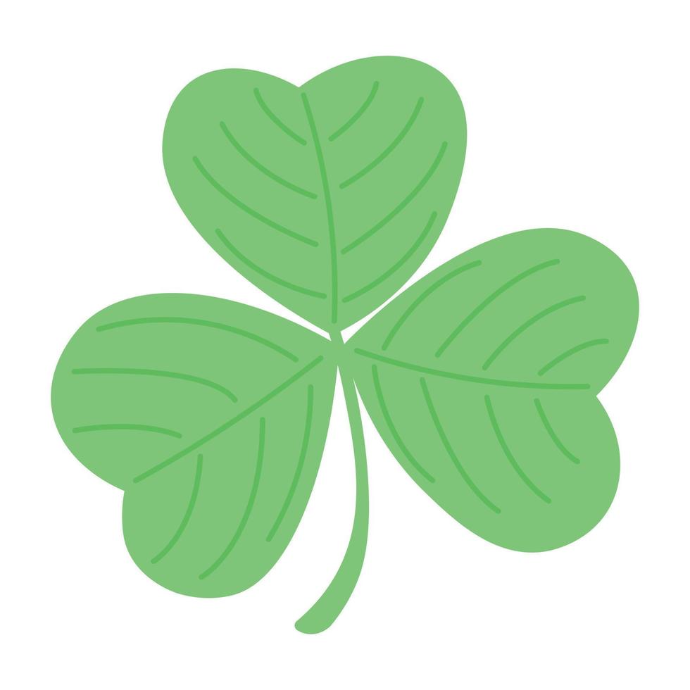 Flat green clover shamrock on white background vector