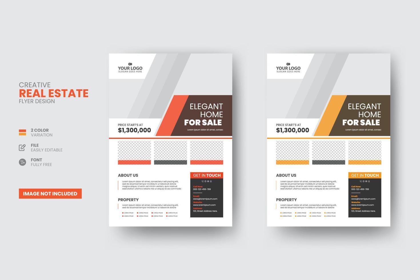 Creative real estate flyer design template vector