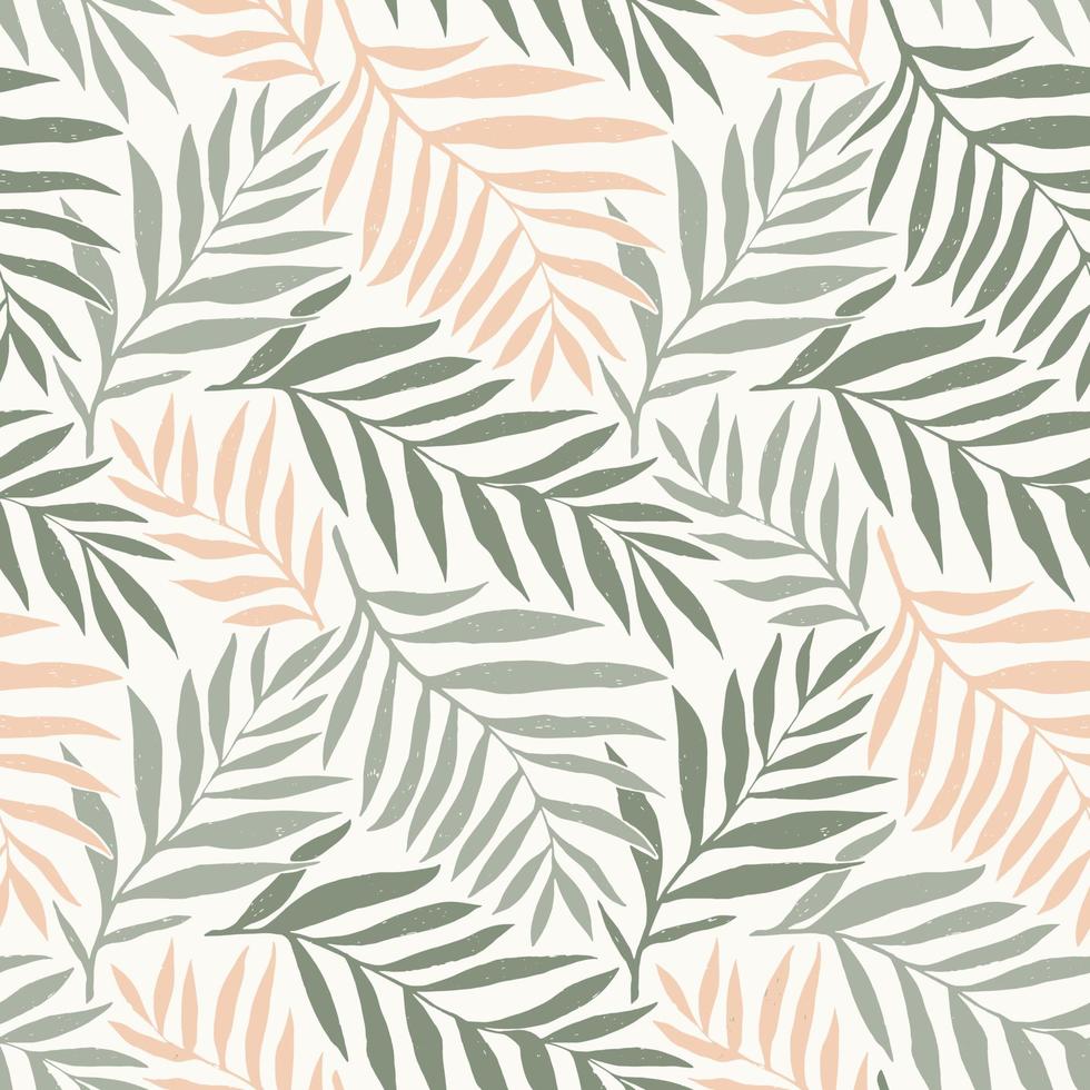 Seamless vector pattern palm dypsis leaves. Summer palm leaves tropical fabric design. Dypsis lutescens seamless pattern.