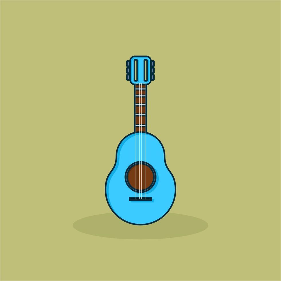 guitarra azul para musica vector