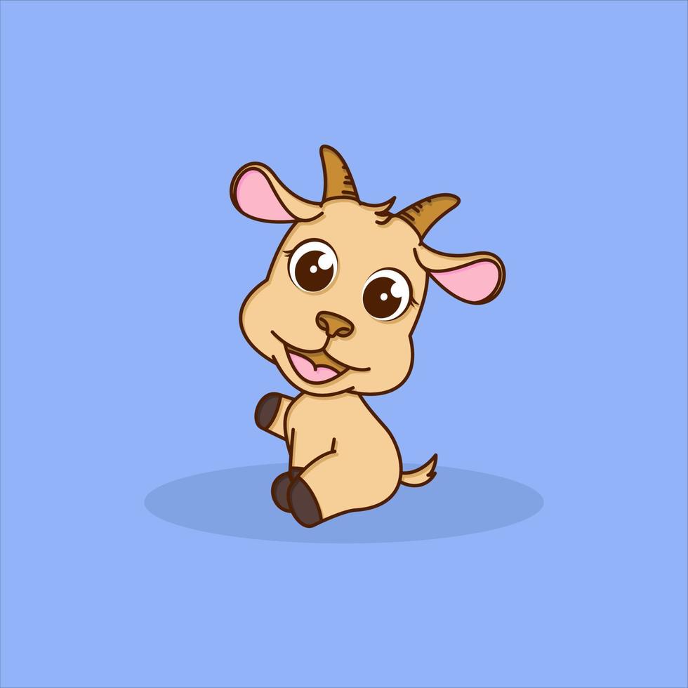 lindo personaje de dibujos animados de animales de cabra vector