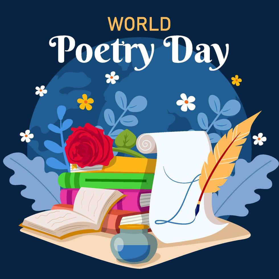 Happy World Poetry Day Concept 8297131 Vector Art at Vecteezy