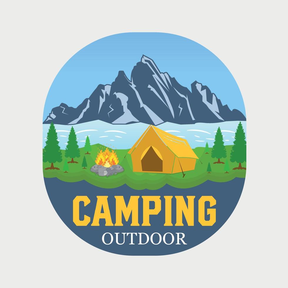 diseño de camisetas para acampar al aire libre, cotización de aventura y campamento para impresión, tarjeta, camiseta, taza y mucho más vector