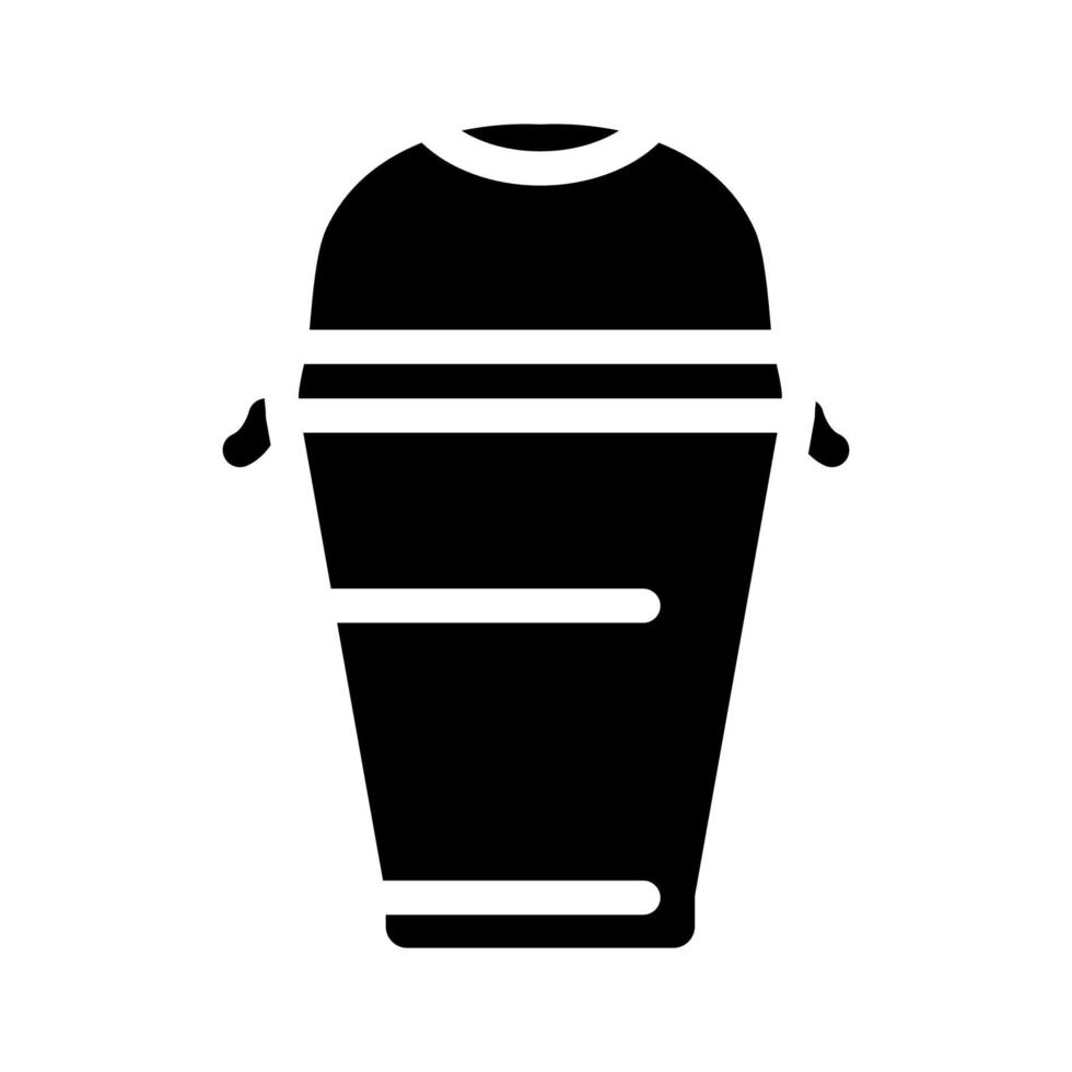 beber vaso de plástico glifo icono vector ilustración