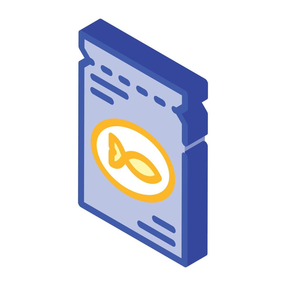 food bag for cat isometric icon vector illustration