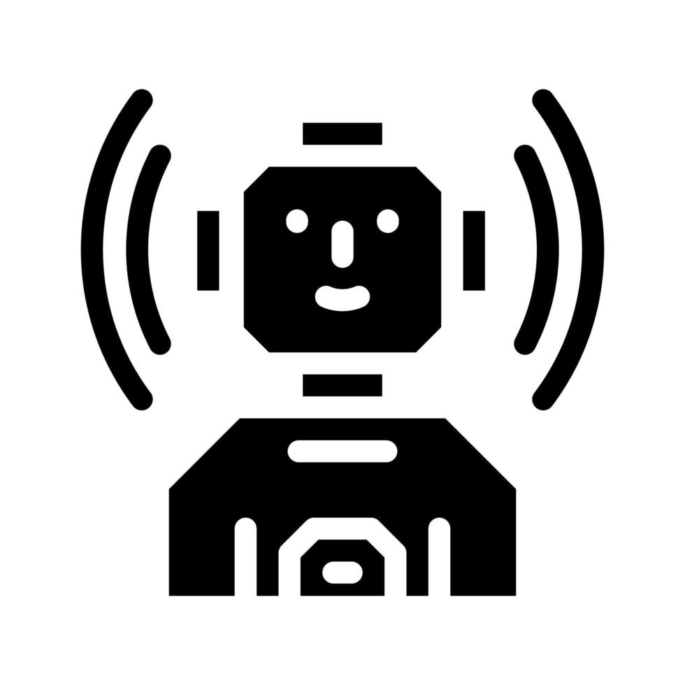 robot fantasy character glyph icon vector illustration