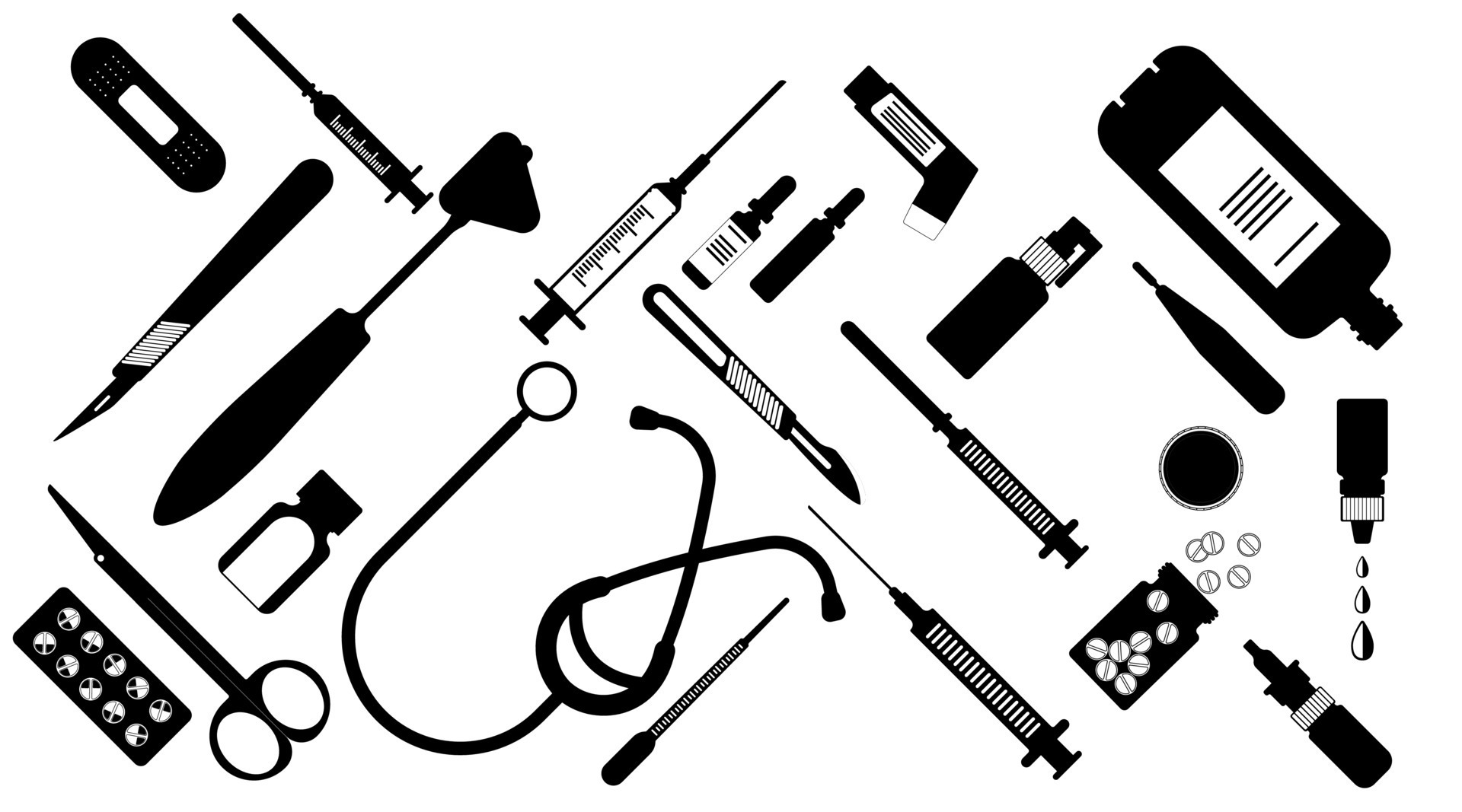 Medical Equipment Tools Drugs Set Medicine Stock Vector (Royalty Free)  668759635